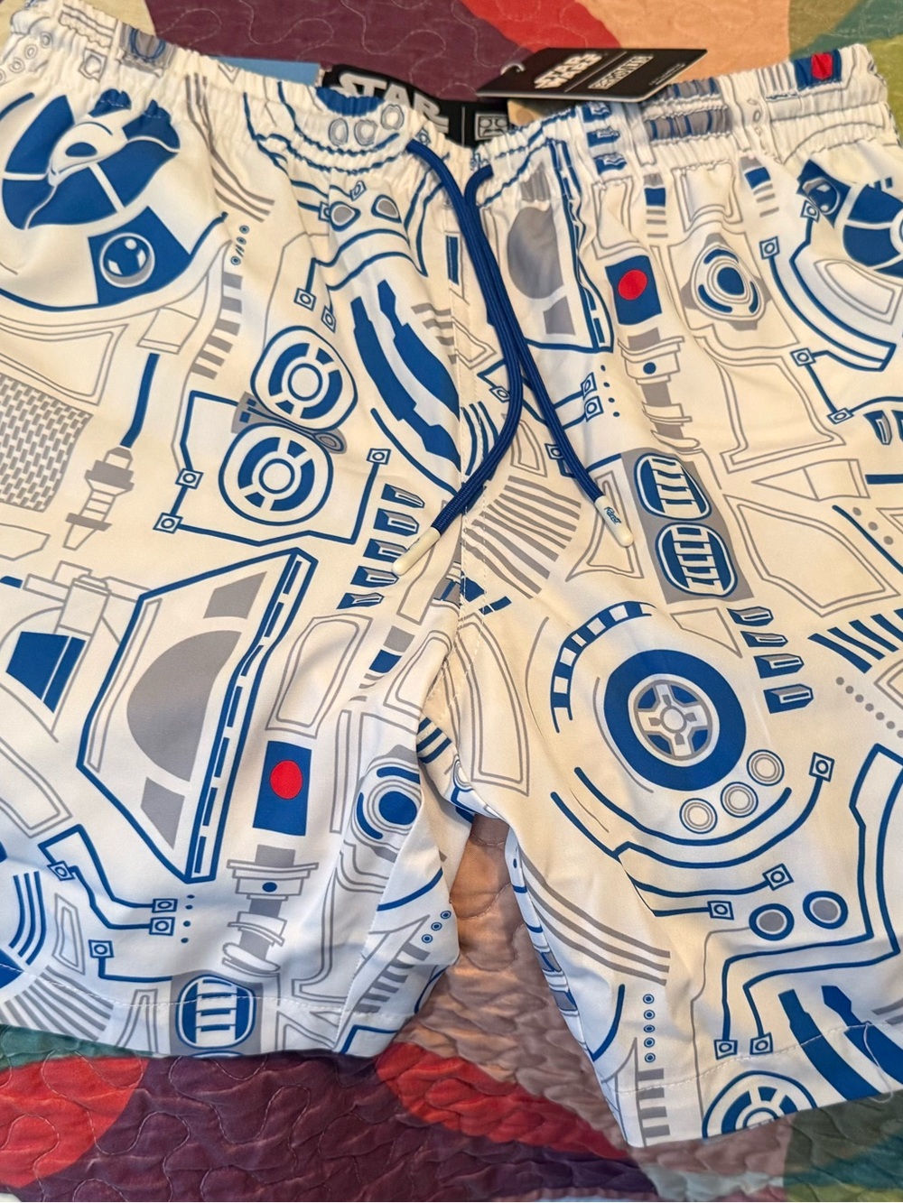 RSVLTS White & Blue Graphic Swim Trunks